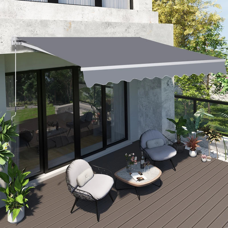 3m x 2.5m Grey Retractable Awning Canopy