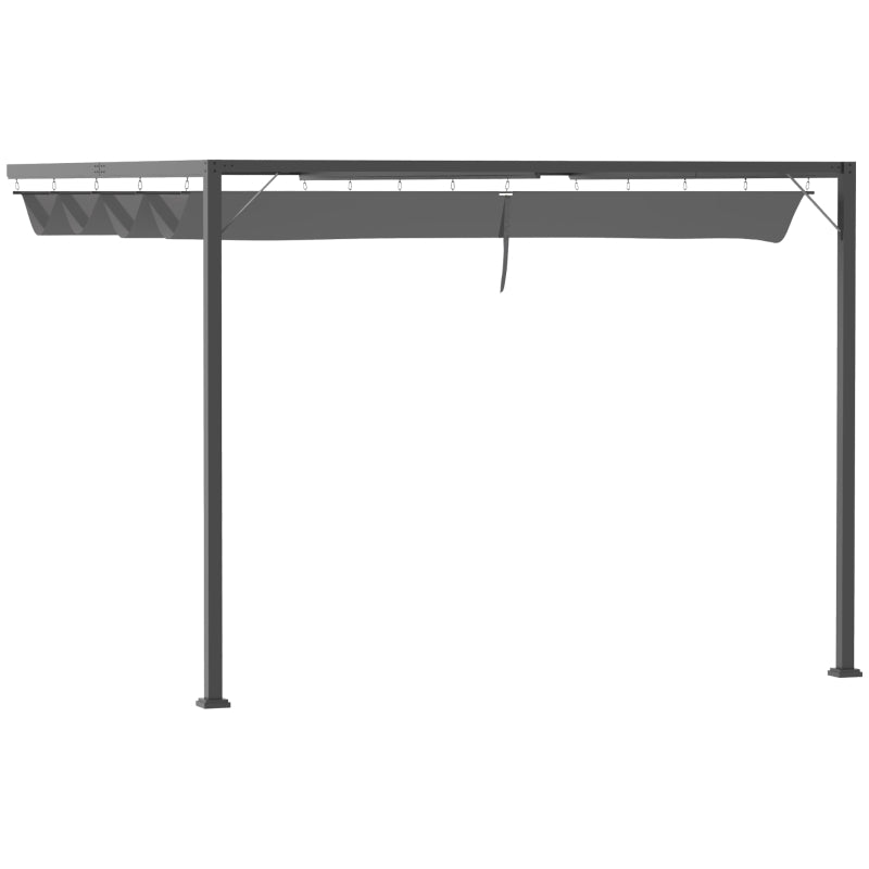 Grey Retractable Canopy Pergola Gazebo