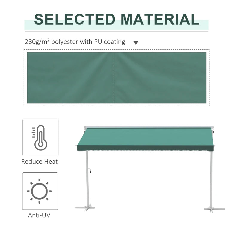 Green 300cm x 300cm Double Sided Free Standing Awning Canopy