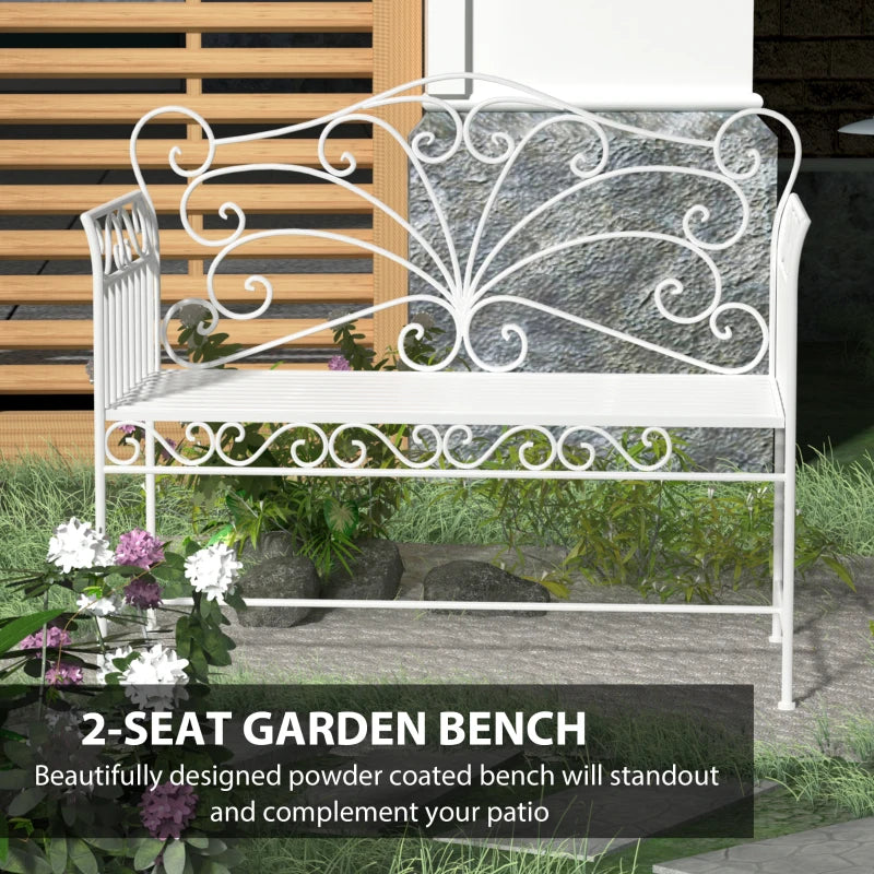 White Heavy-Duty Garden Bench