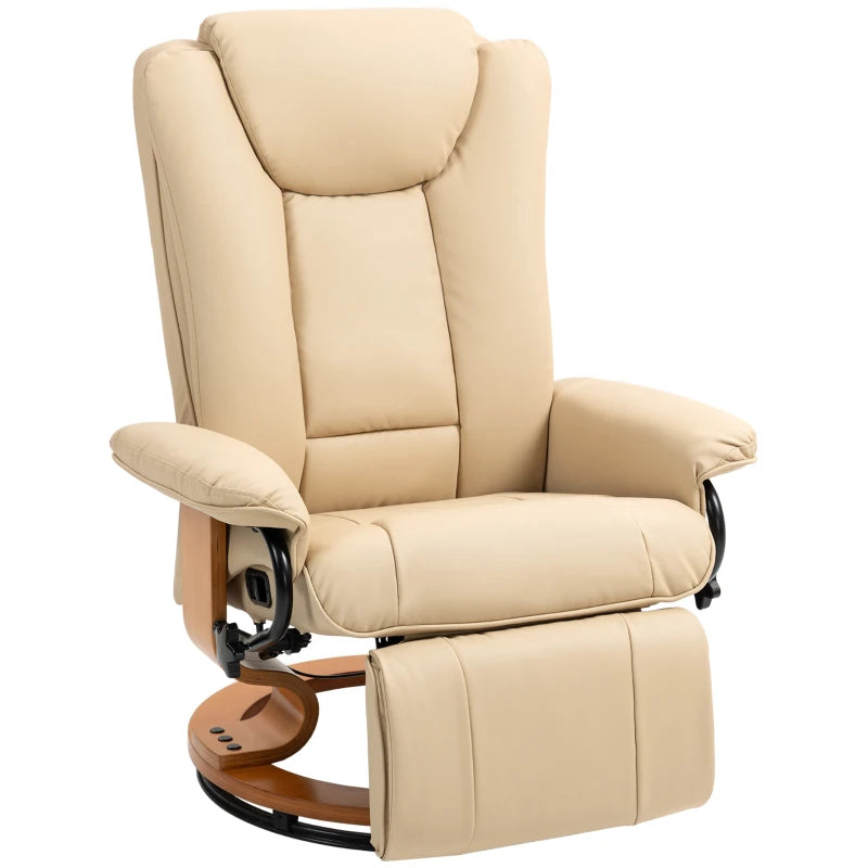 Beige Faux Leather Recliner Chair for Ultimate Comfort and Style in Your Living Room