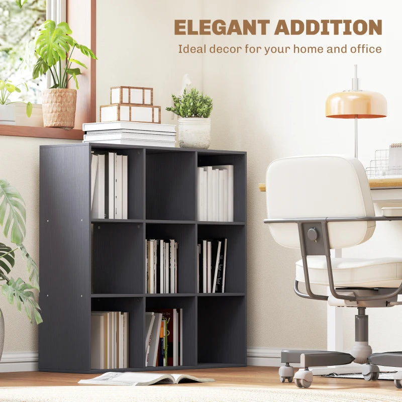 Stylish Nine-Cube Storage Shelf in Grey - Versatile Organizer for Home, Office, and Kids' Rooms - Perfect for Storage Solutions