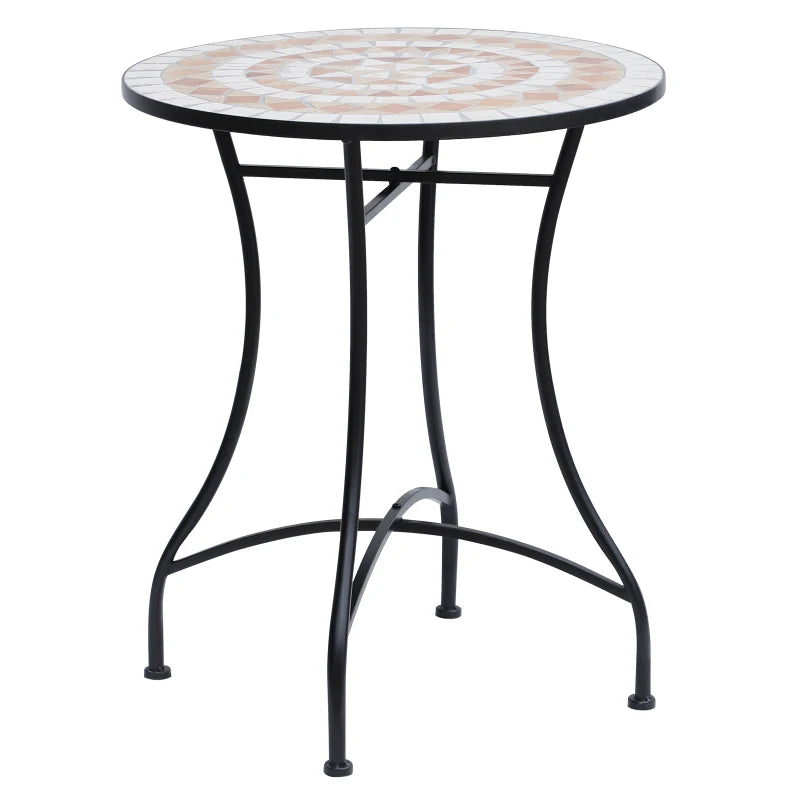 Blue Mosaic Round Bistro Table - Outdoor Patio Furniture