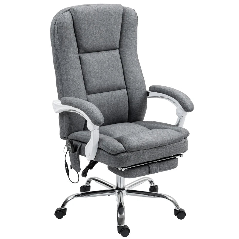 Ergonomic Six-Point Office Massage Chair with Heat - Stylish Grey Design for Ultimate Comfort and Relaxation