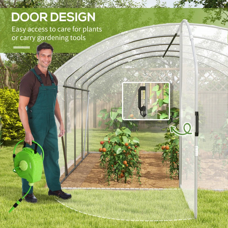 Greenhouse Walk-in Grow House with UV-Resistant Cover, White, 4x3x2m