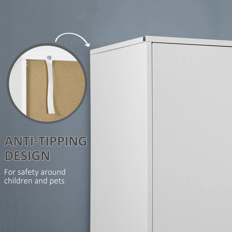 Stylish 2-Door Wardrobe with Drawers and Hanging Rod for Bedroom Storage Solutions