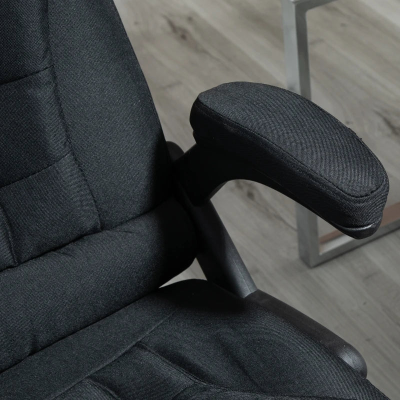 Vinsetto Ergonomic Office Chair - Adjustable Height, Reclining, Tilt Function, Comfortable Desk Chair with Armrests - Black