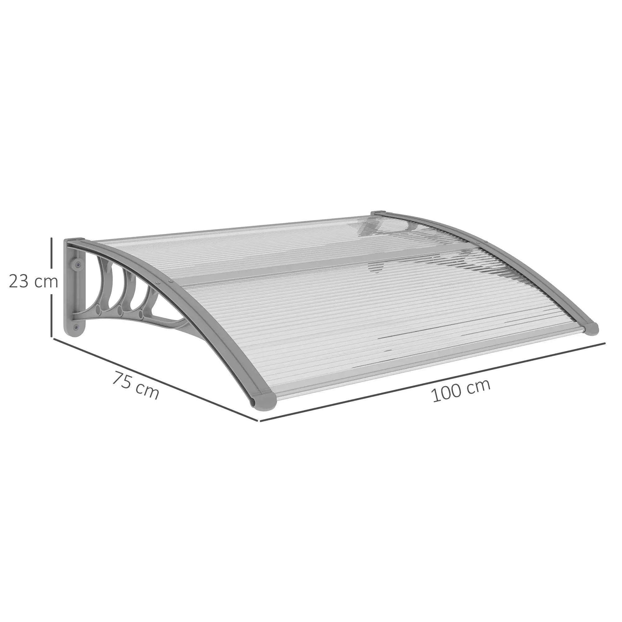 100 x 75cm Clear Front/Back Door Canopy