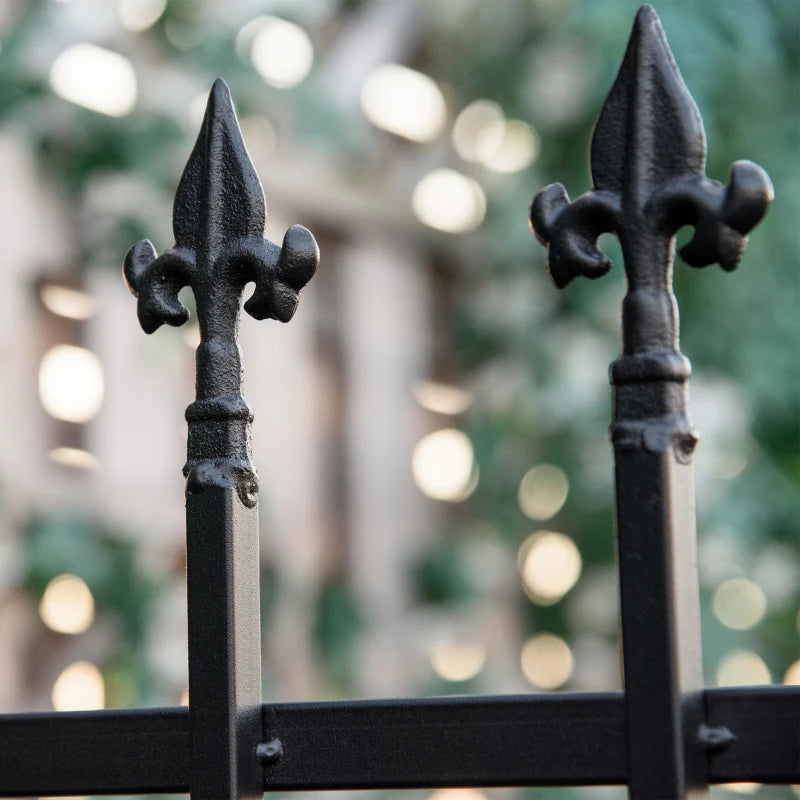 Black Steel Garden Arch with 2-Seater Bench