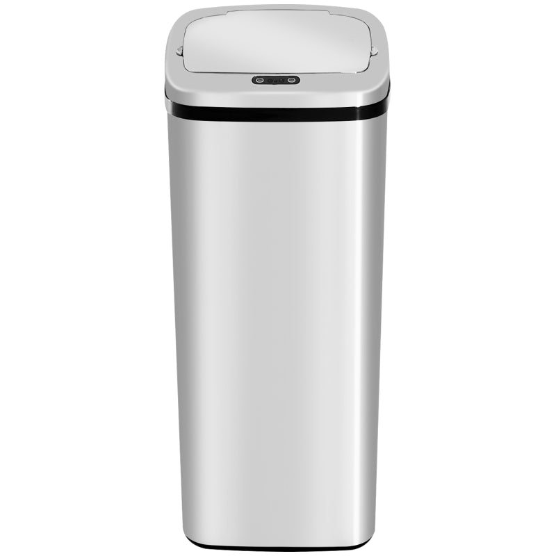 50L Infrared Touchless Automatic Motion Sensor Trash Can - Stainless Steel Dustbin for Home & Office Use
