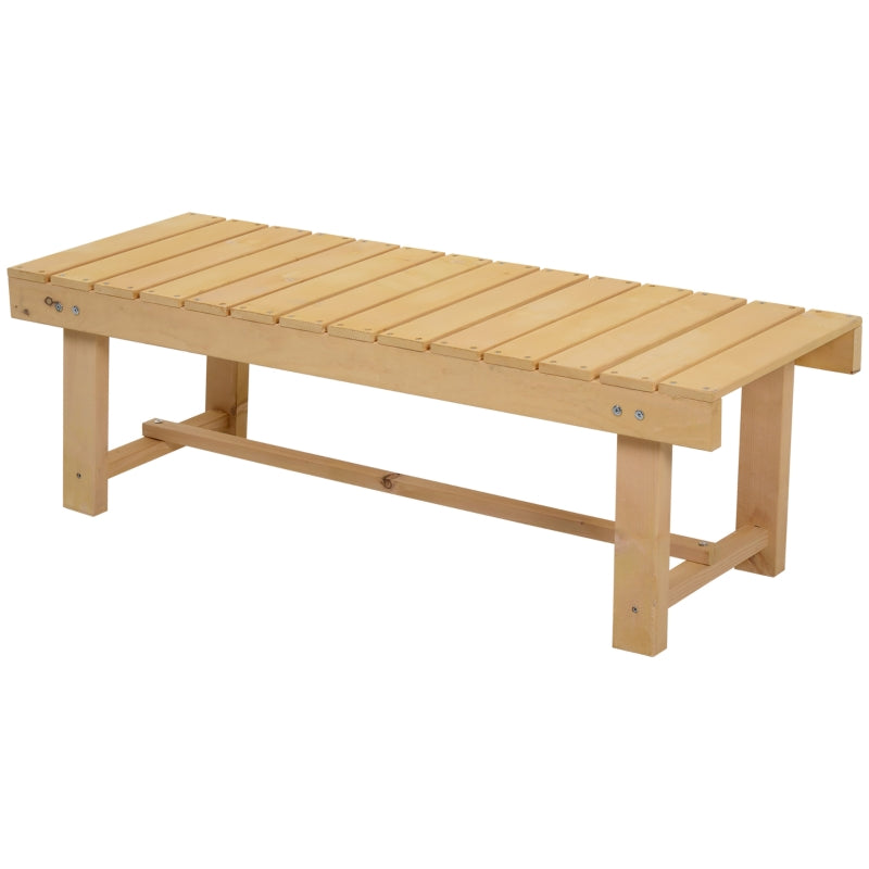 Wooden Garden Loveseat Bench - Natural Fir, 2-Seater (110L x 38W cm)