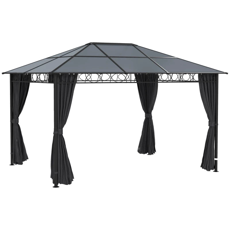 3m x 4m Grey Hardtop Gazebo With Steel & Aluminium Frame