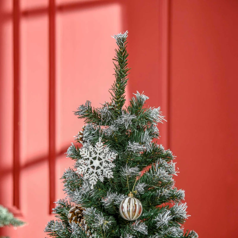 5FT Artificial Christmas Tree with Pine Cones - Automatic Open Holiday Decoration for Home - Lush Green Xmas Tree