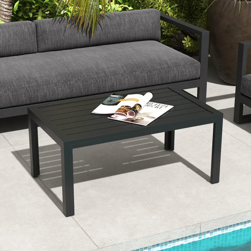 Black Steel Outdoor Patio Side Table