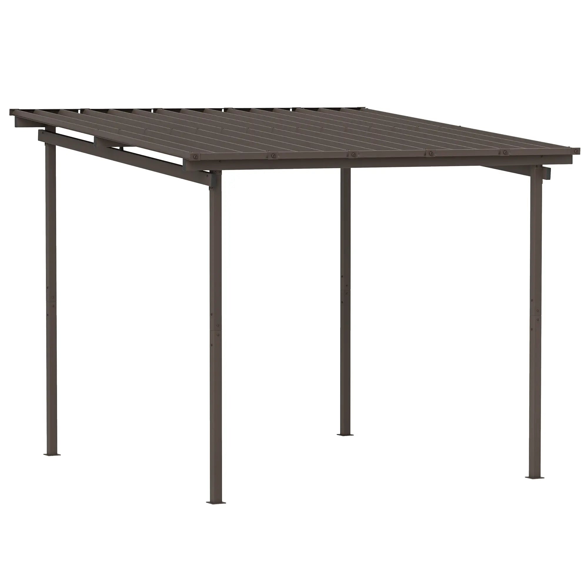 3m x 3m Brown Metal Lean-To Pergola