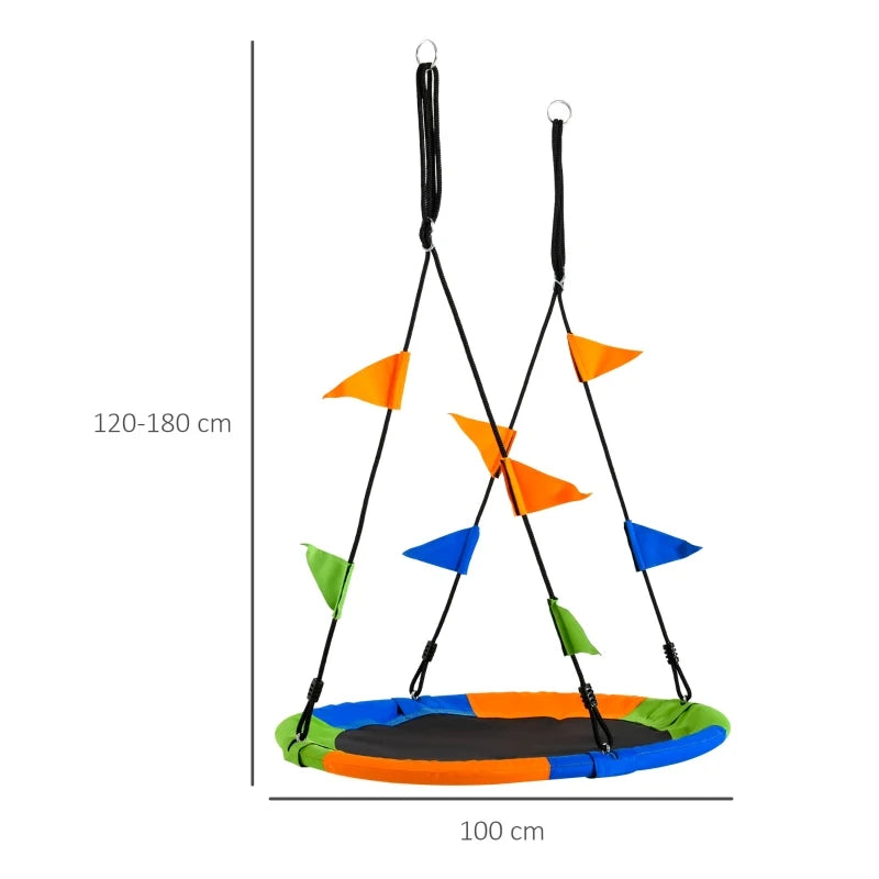 Multi-Colour Kid Nest Swing Seat 40 Inch Adjustable Rope for Kids Over 3 Years