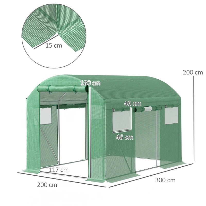 Spacious 9.8x6.6ft Walk-In Greenhouse for Gardening