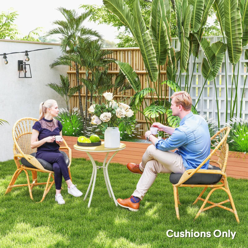 Set of 2 Dark Grey Outdoor Cushions 60cm - Weather Resistant Garden Pillows