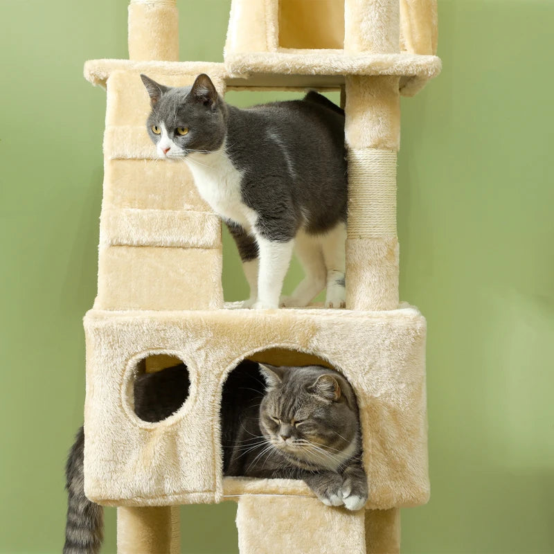 Deluxe Cat Tree Scratching House - Multi-Level Activity Play Centre for Cats with Cozy Hideouts and Scratching Posts
