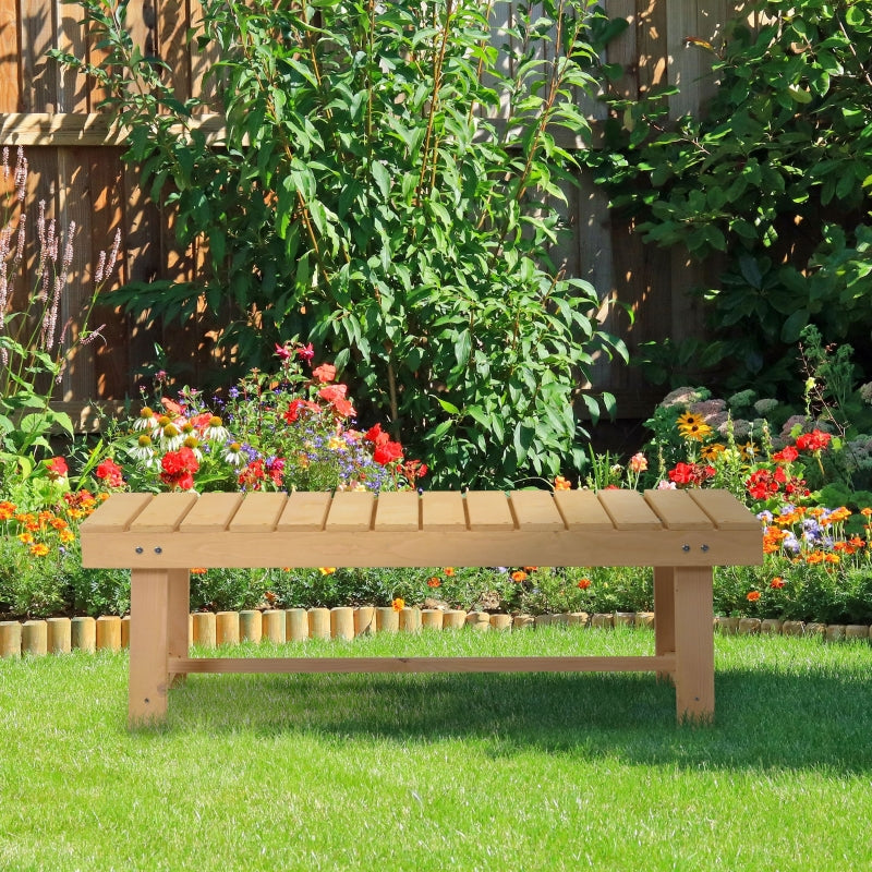 Wooden Garden Loveseat Bench - Natural Fir, 2-Seater (110L x 38W cm)