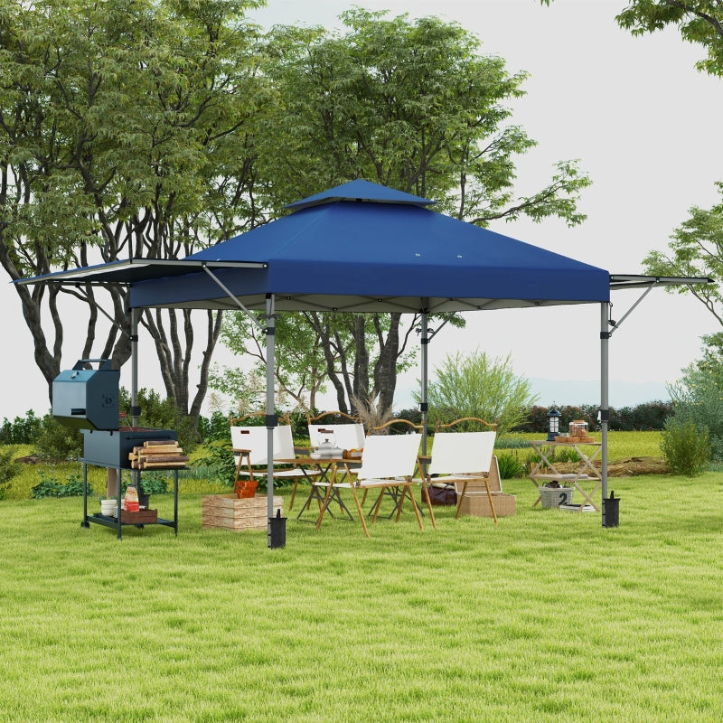 Blue 5x3m Adjustable Pop-Up Gazebo with Accessories