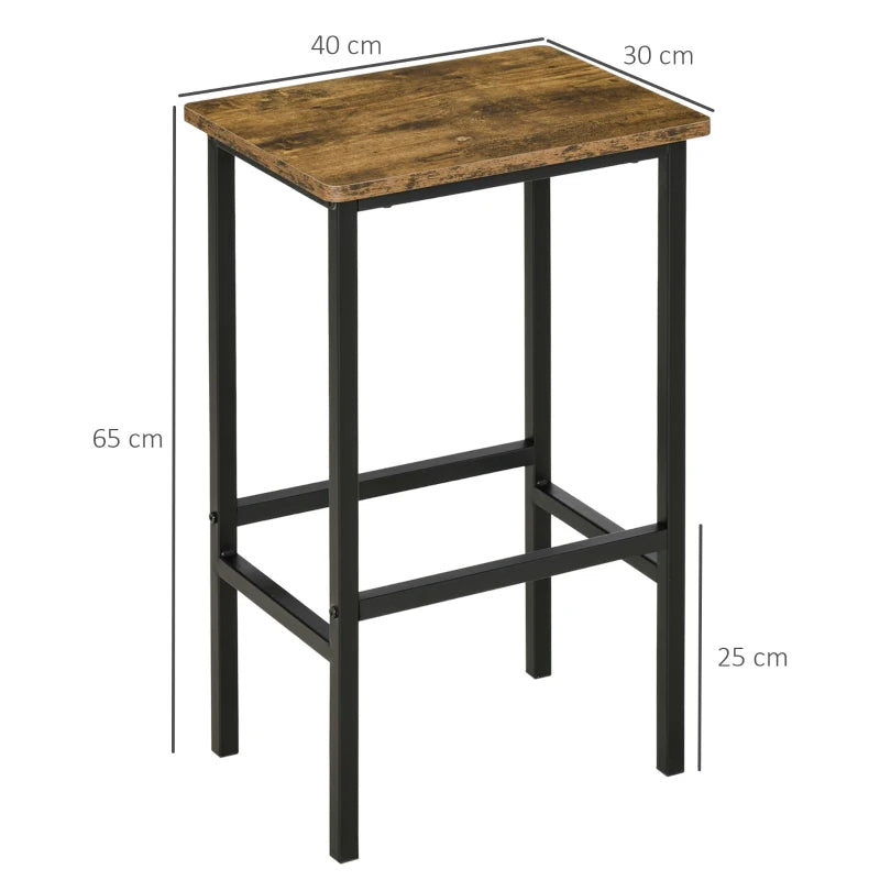 Industrial Bar Stools Set of 2 - Rustic Brown Kitchen Breakfast Chairs with Footrest for Counter Height Dining & Home Pub