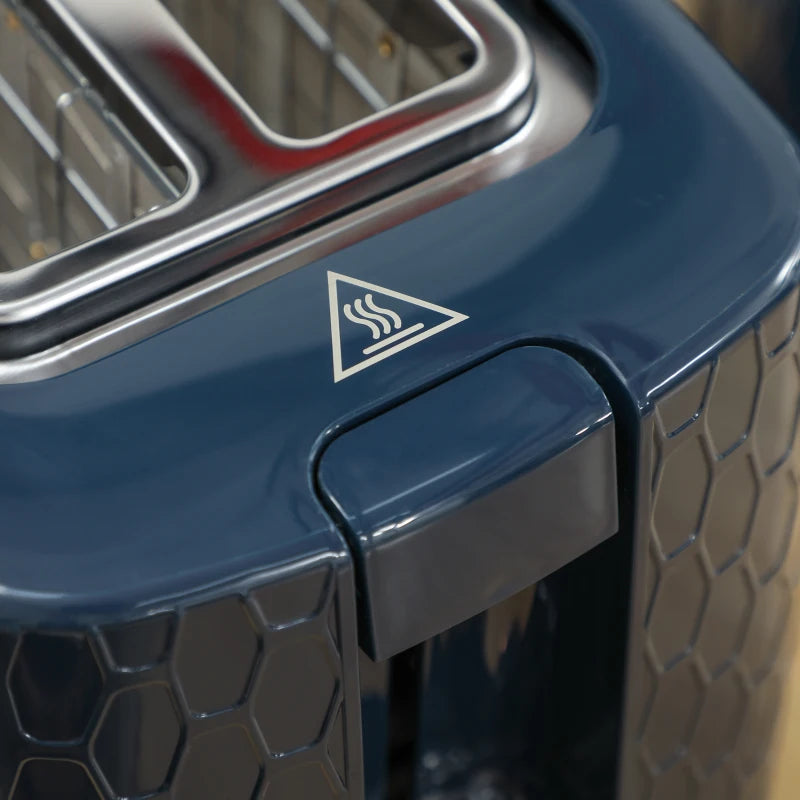 1.7L 3000W Fast Boil Kettle & 2 Slice Toaster Set - Auto Shut Off, Browning Controls, Stylish Blue Finish