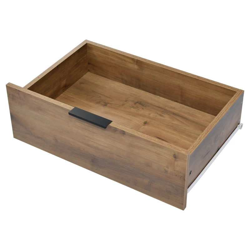Modern Dark Oak Sideboard Cabinet with 2 Doors 3 Drawers and Adjustable Shelf for Living Room