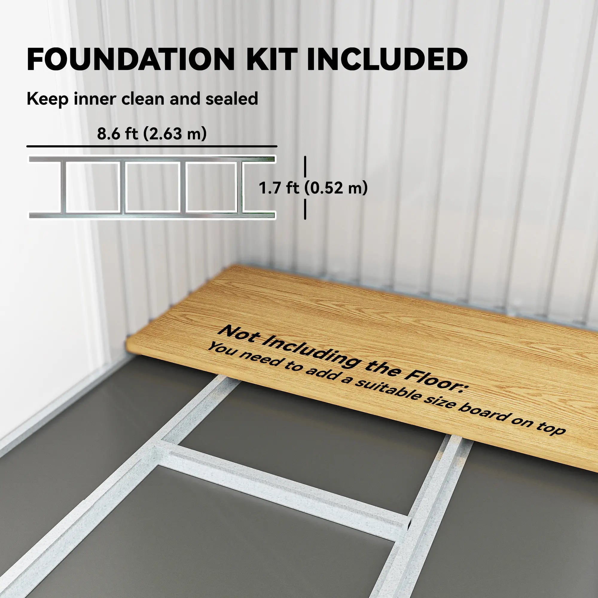 9ft x 4ft Green Shed With Foundation Kit, Ventilation and Double Doors