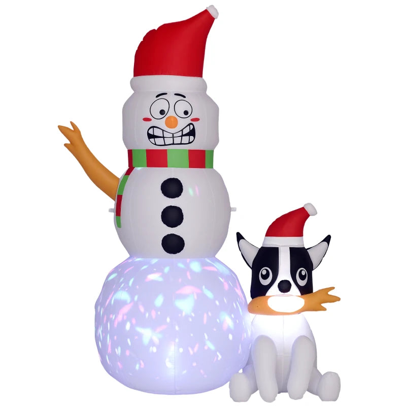 6.2ft Inflatable Santa with Dog - Christmas Yard Decoration, Outdoor Holiday Decor, Festive Inflatable Santa Claus for Lawn