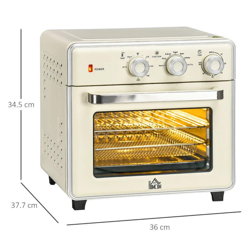 20L 90-230 Mini Electric Oven - Cream | Compact Kitchen Appliance for Baking, Toasting & Cooking | Energy Efficient
