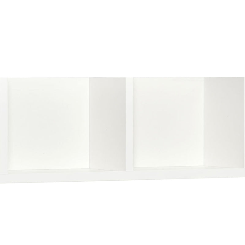 Wall Mount Media Storage Rack - 84 CD / 56 DVD/Blu-ray Organizer, 4 Cubes, Set of 2, White Wooden Shelf Unit