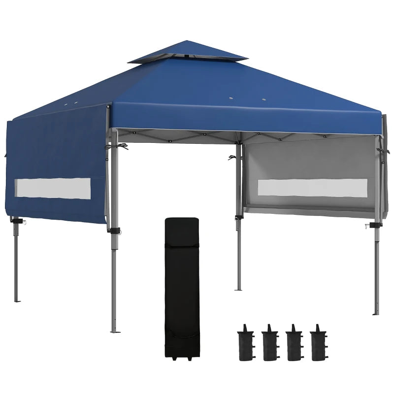 Blue 5x3m Adjustable Pop-Up Gazebo with Accessories