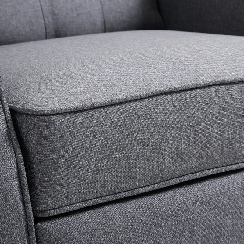 Vintage Wingback Recliner Armchair with Nail Head Trim and Button Tufted Back for Living Room, Grey