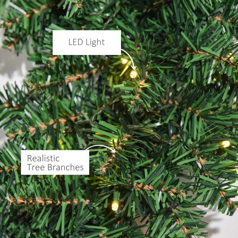 55CM Pre-lit Christmas Wreath with 50 Warm White LEDs - Perfect Artificial Door Decoration for Holiday Cheer