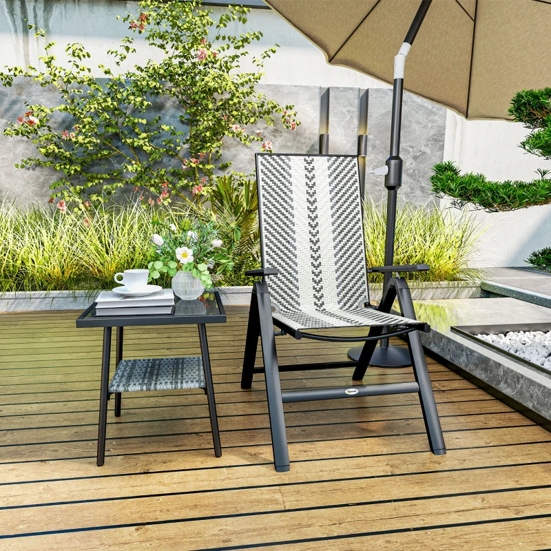 Stylish Grey Rattan Reclining Garden Chairs - Comfortable Outdoor Seating for Relaxation and Leisure