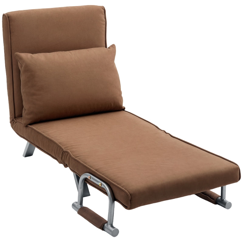 Versatile 4-in-1 Faux Suede Chair Bed in Coffee Colour for Ultimate Comfort and Style