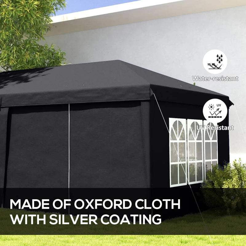 Grey 3x6m Pop-Up Gazebo with Curtain Walls and Windows