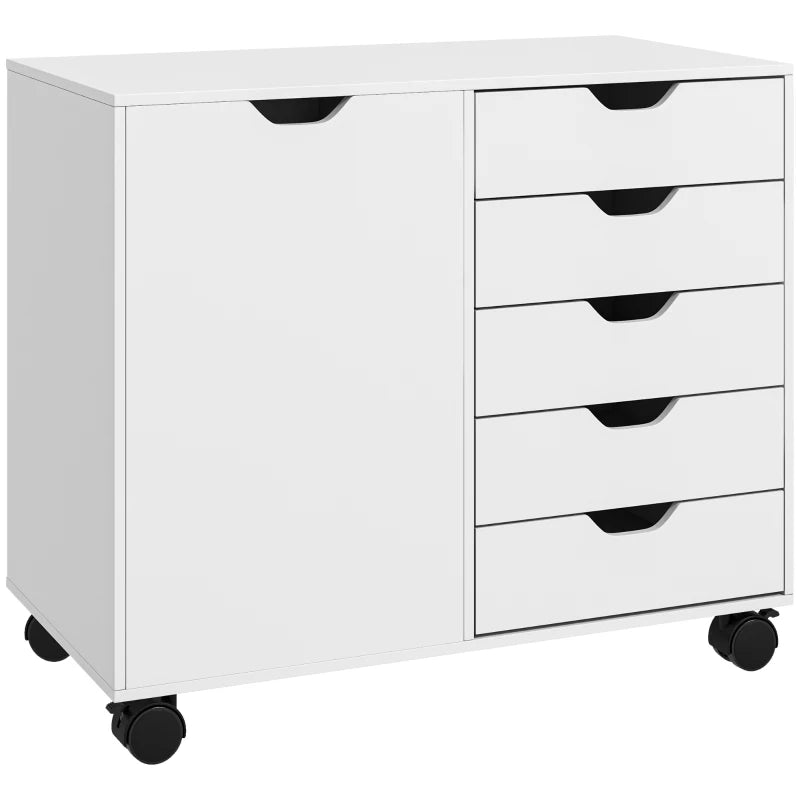 Multi-Storage Mobile Office Storage Cabinet - White | Versatile, Space-Saving Organizer for Home & Office Use