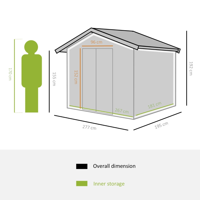 GreenScape 9ft x 6ft Metal Garden Storage Oasis