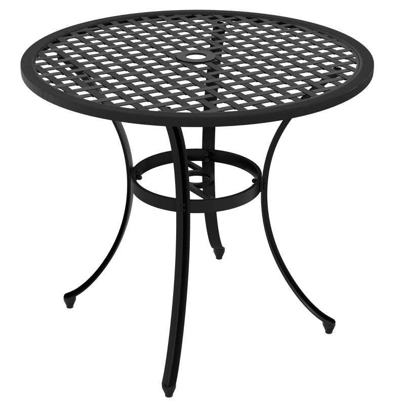 Round Aluminium Garden Table with 50mm Parasol Hole Grey