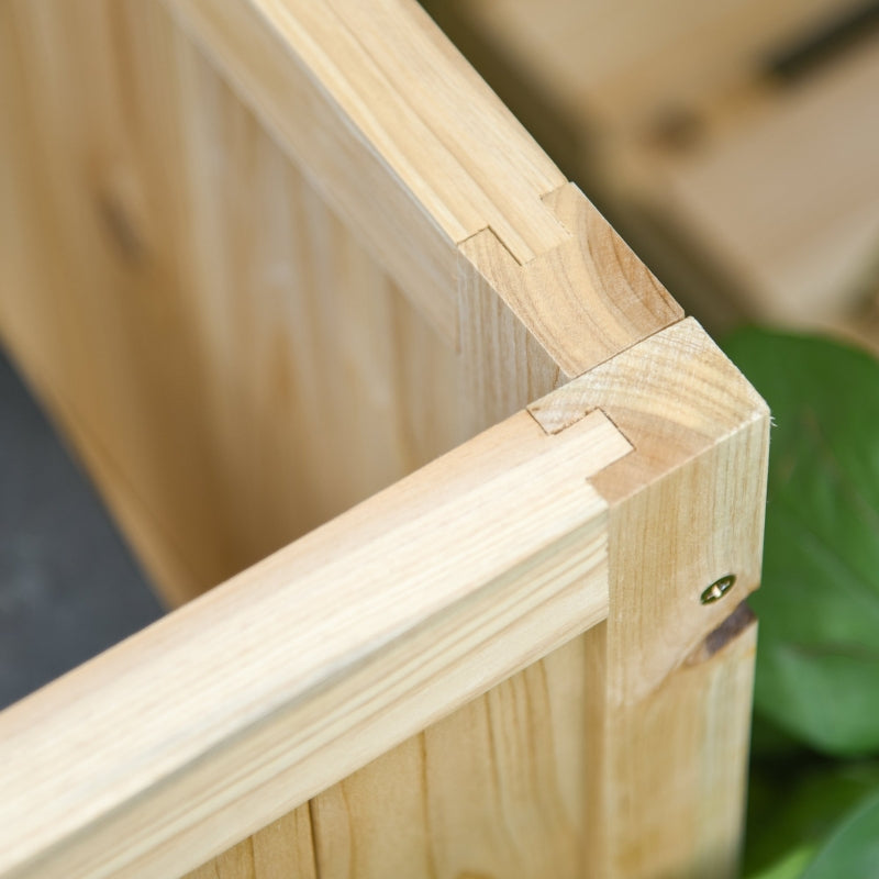 Outdoor Wood Storage Bench - Natural Finish