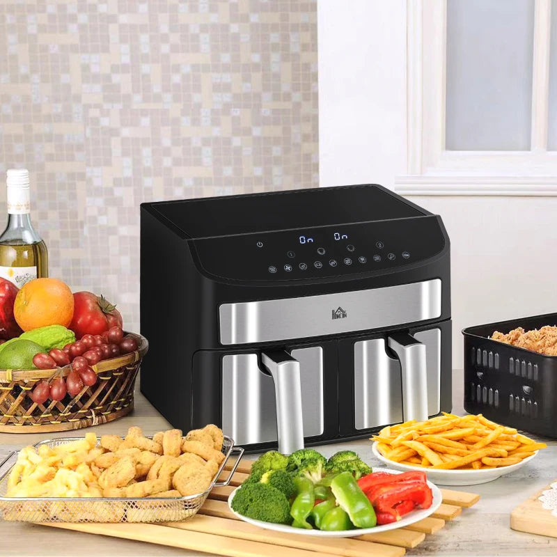 Dual Zone Air Fryer 8L - 10-in-1, Sync Cook & Finish, 2400W, 60-Minute Timer for Healthy Oil-Free Cooking