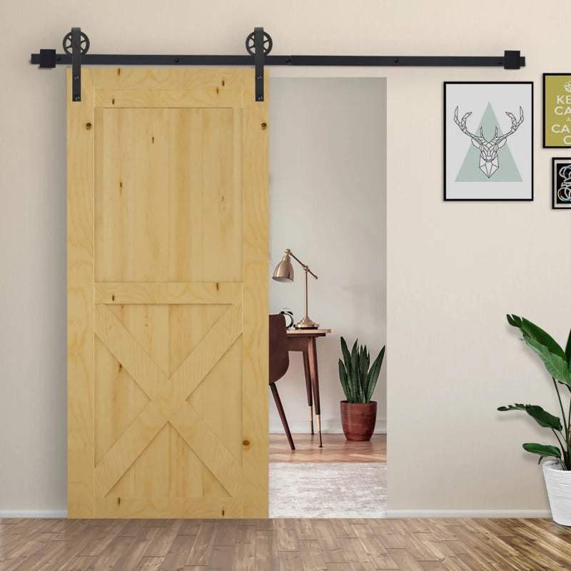 6.6 FT Sliding Barn Door Hardware Kit