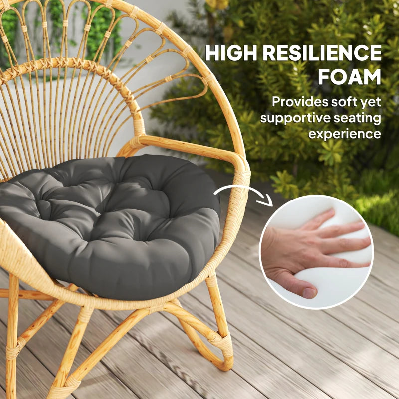 Set of 2 Dark Grey Outdoor Cushions 60cm - Weather Resistant Garden Pillows