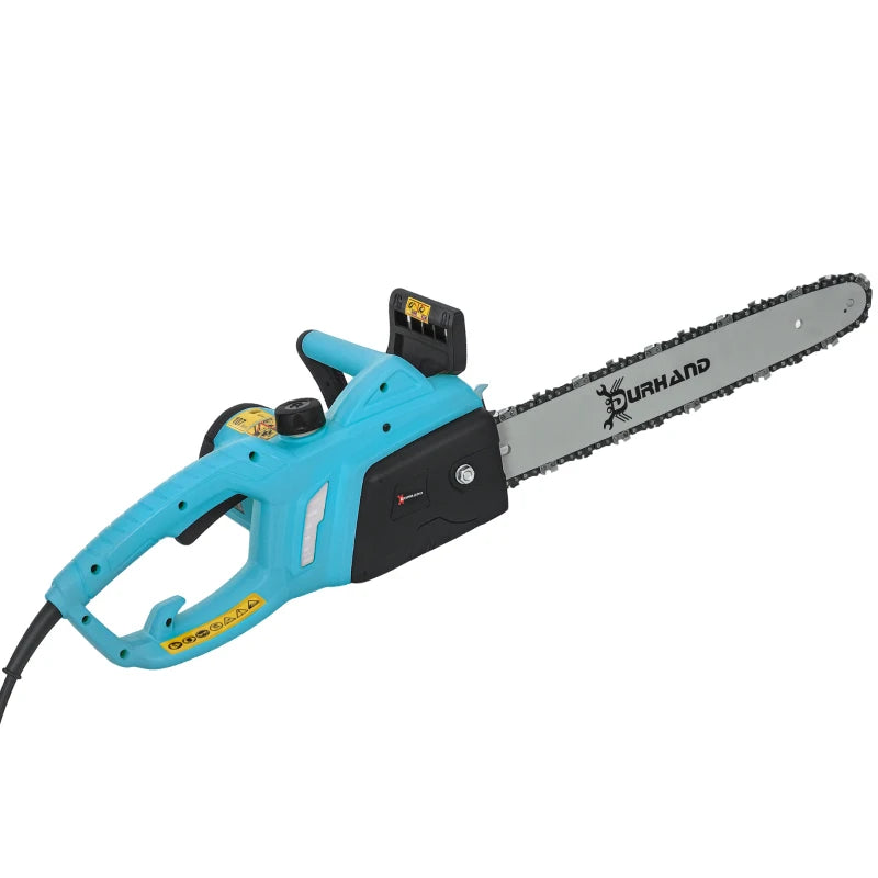 2000W Aluminium Chainsaw with Double Brake, 40cm Blade, for Wood, Trees & Branches - Blue