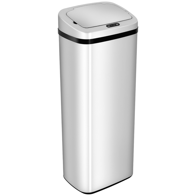 50L Infrared Touchless Automatic Motion Sensor Trash Can - Stainless Steel Dustbin for Home & Office Use