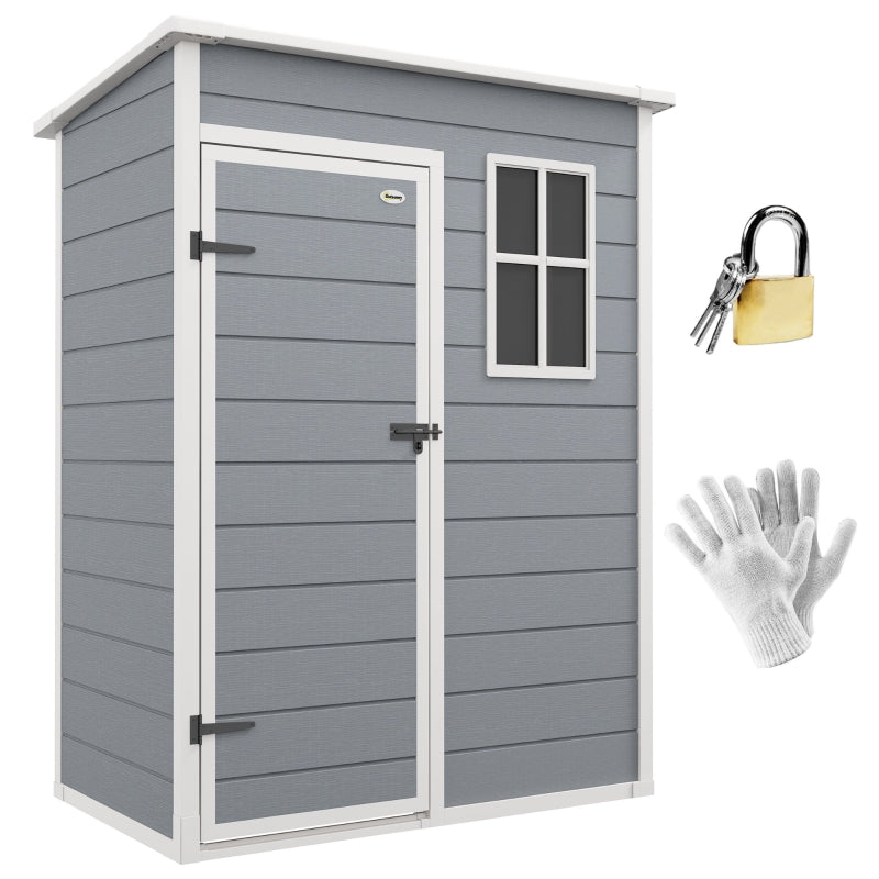 Grey 5' x 3' Outdoor Garden Storage Shed