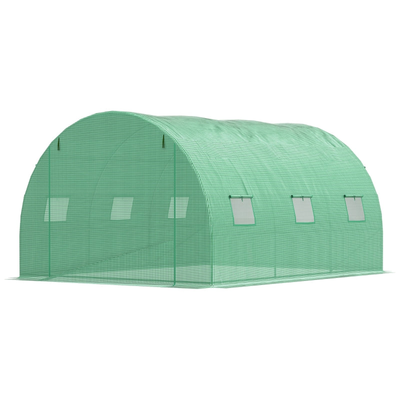 Green Walk-in Garden Tunnel Greenhouse Tent, 4x3M