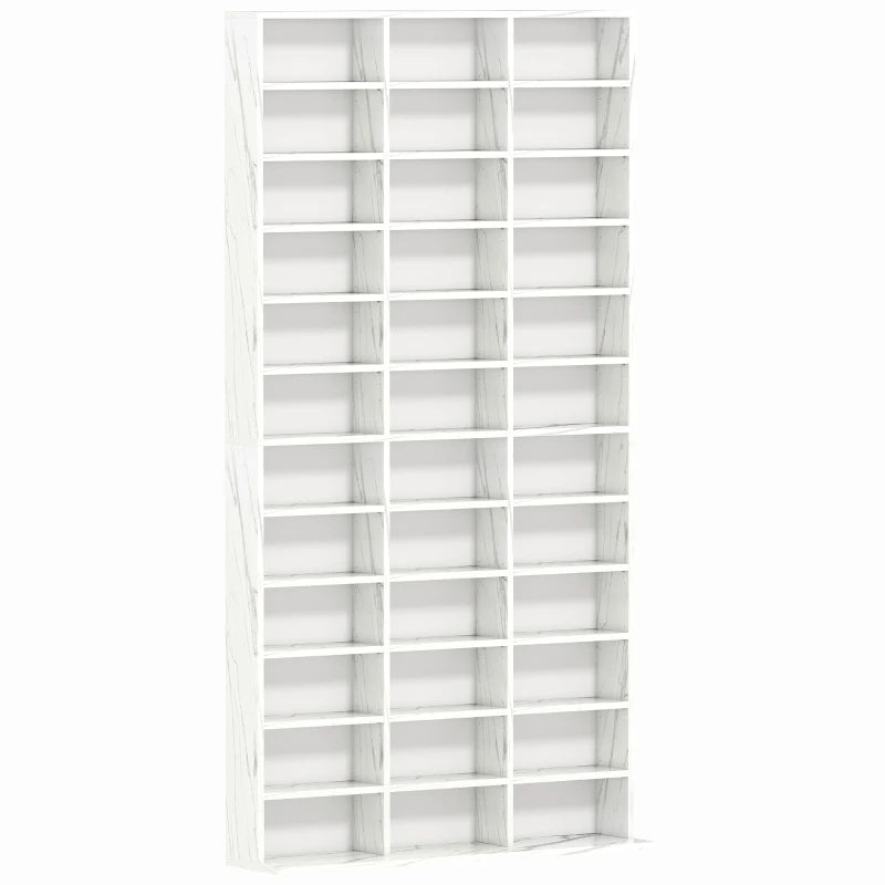 Adjustable CD Storage Unit with Marble Effect, 102 x 195 cm - Stylish and Functional Media Organizer
